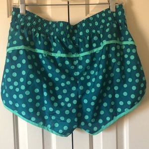 Danskin Now teal polkadot running shorts